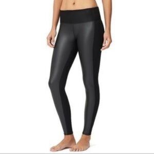 Athleta Gleam Legging Black Faux Leather‎ Front High Rise Tight